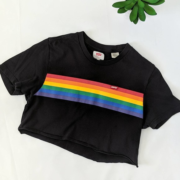 Levis Pride Shirt Crop Top Rainbow 